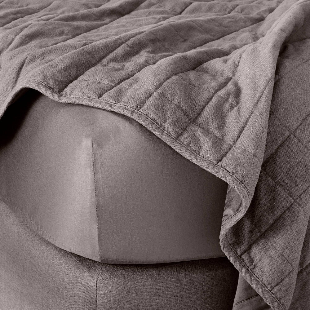 500 Thread Count Washed Supima Sateen Fitted Sheet - Casaluna