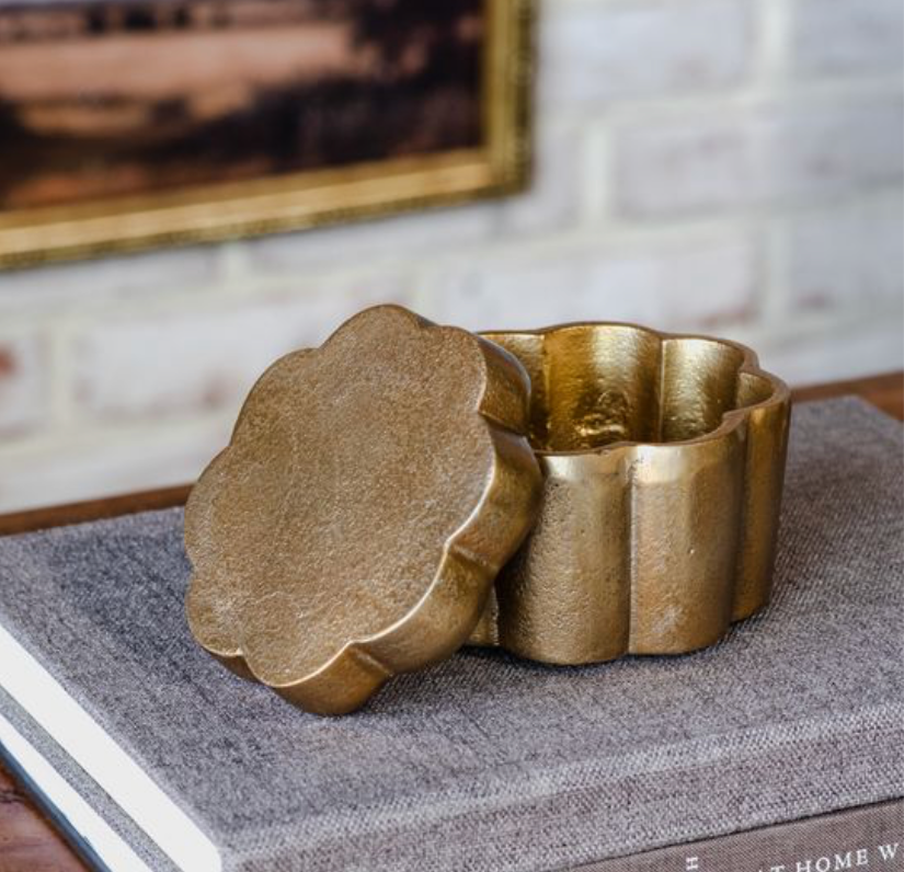 4.25" Antique Gold Flower Box
