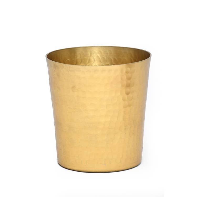 Aluminum Gold Hammered Vase Small
