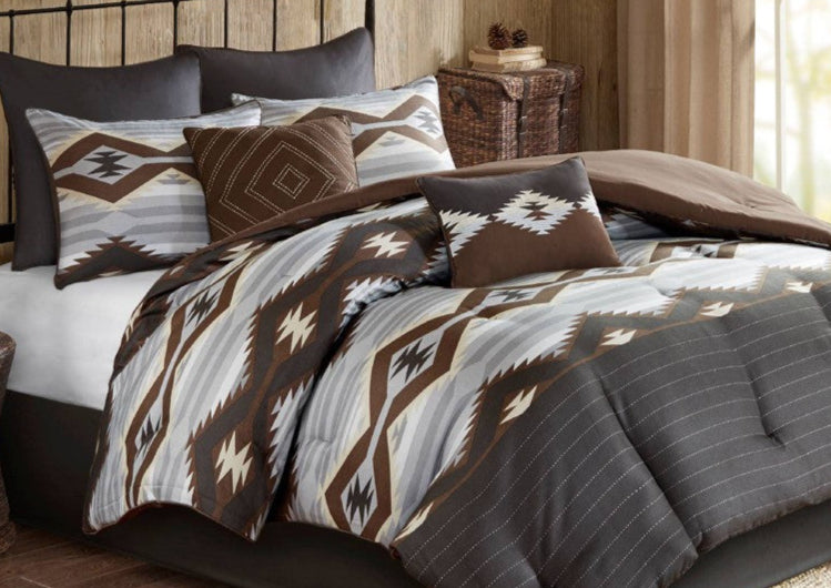 Woolrich Bitter Creek King Oversized Comforter Set in Grey/Brown