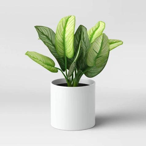 threshold potted plant Artificial Variegated Leaf Arrangement