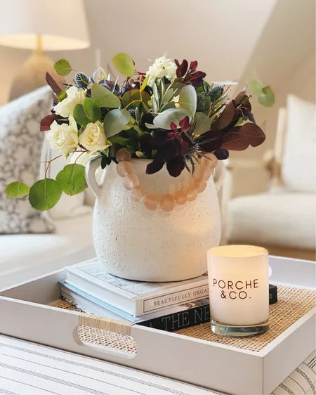 Grey Wood and Wicker Bottom Tray - Threshold