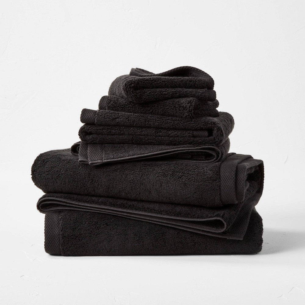 Organic Bath Towel 6pc Bundle Black Casaluna