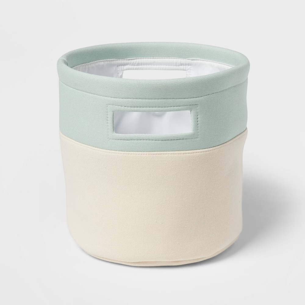 Canvas Color Block Storage Basket Mint - Pillowfort