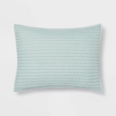 Standard Garment Washed Microfiber Quilt Sham Mint Green - Room Essentials