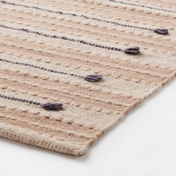 7'x10' Striped/Clipped Yarn Rug Beige - Threshold Studio McGee