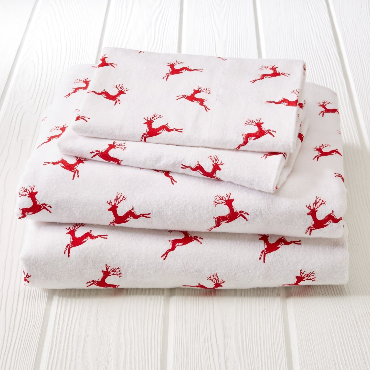 Great Bay Home 100% Cotton Holiday Flannel Sheet Set King