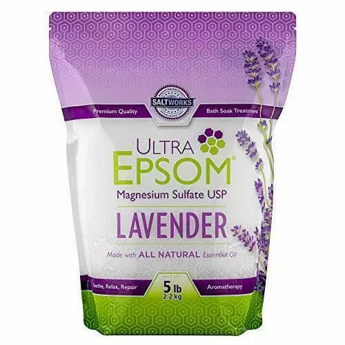 SaltWorks Ultra Epsom Salt - Lavender - 5 lb