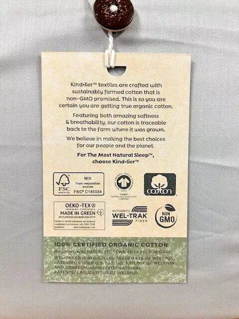 Kindler Queen Grey 100% Organic Cotton Sheet Set