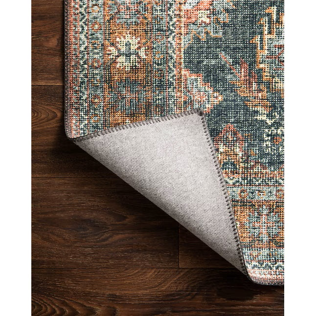 Loloi Skye Sea/Rust 7 Ft. 6 In. x 9 Ft. 6 In. Printed Boho Vintage Area Rug