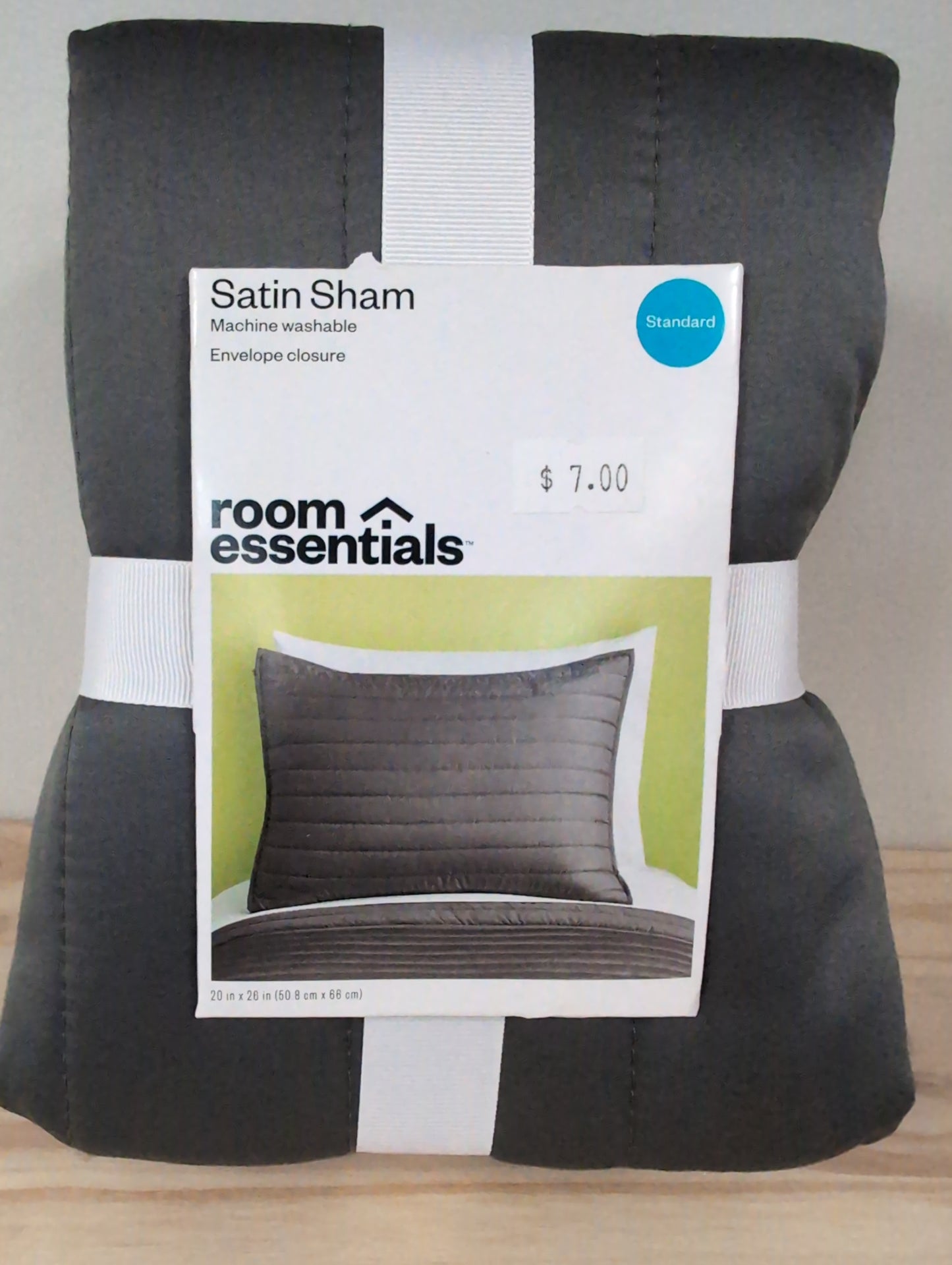 Standard Satin Quilt Sham Dark Gray - Room Essentials