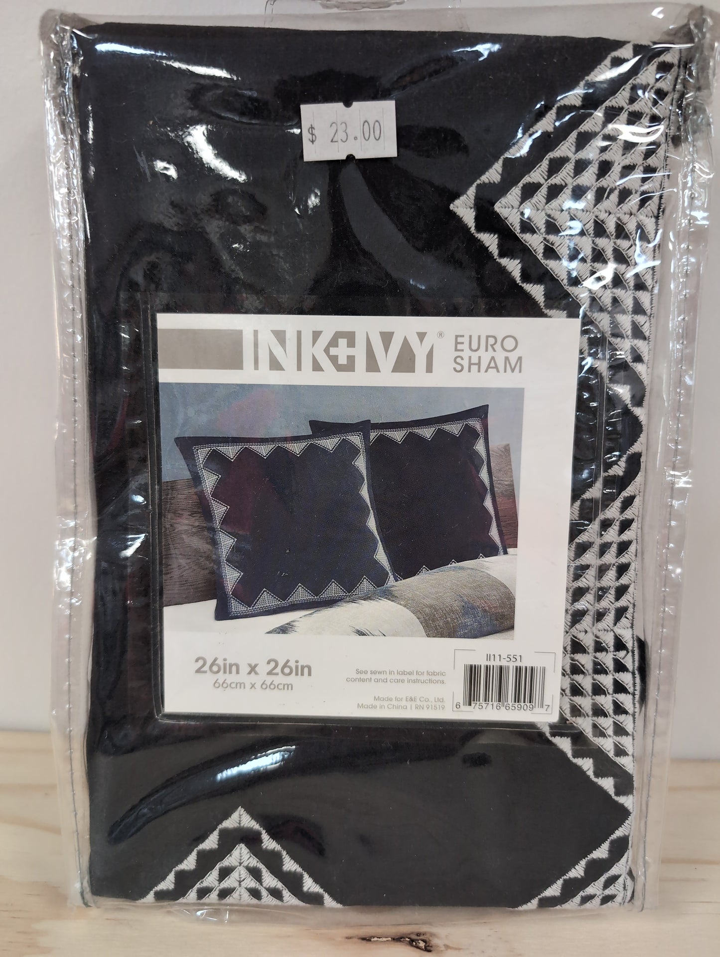 INK+IVY Pillow 26"x26" Navy Euro Sham