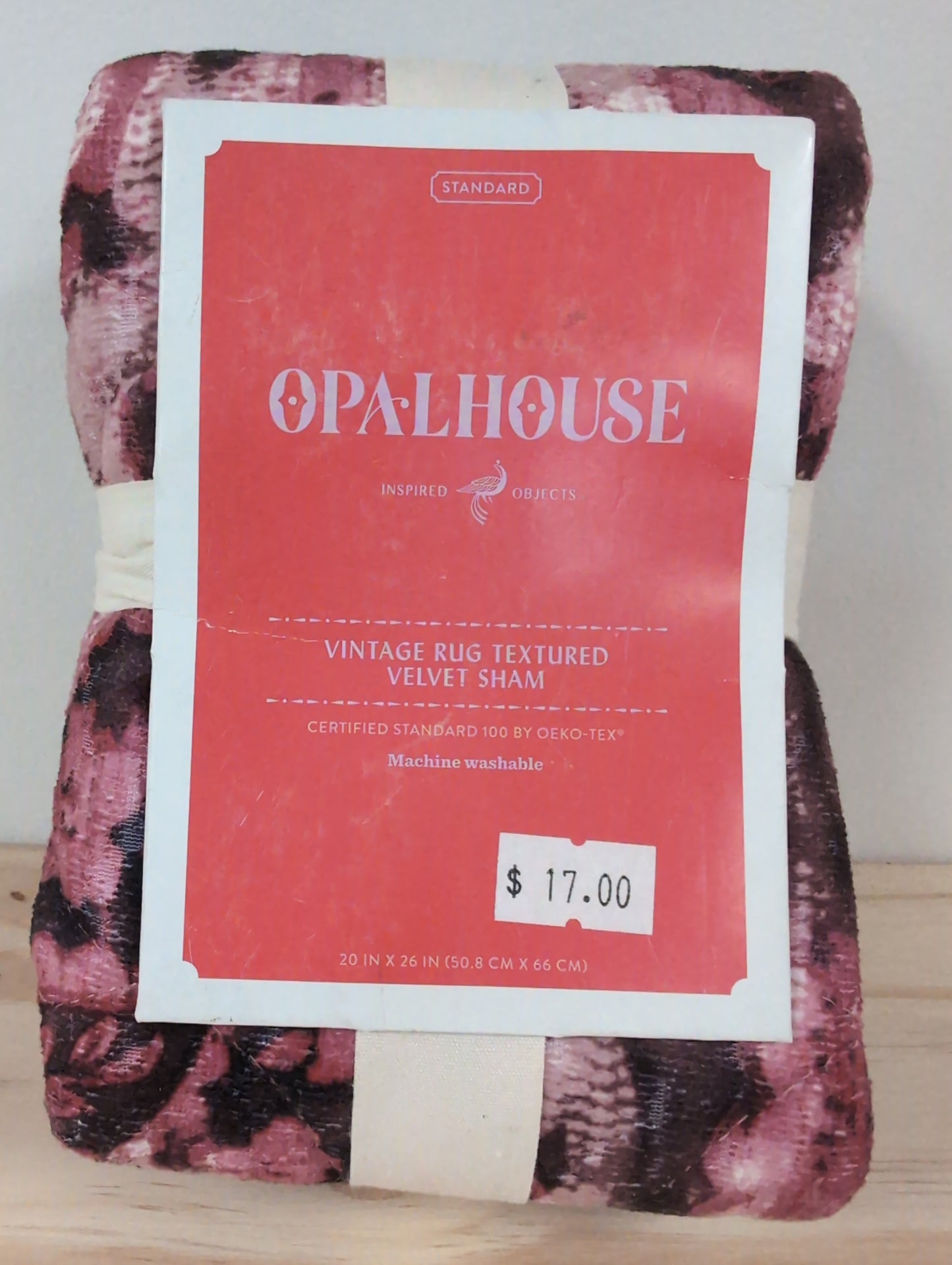 Standard Textured Velvet Vintage Rug Sham Mauve - Opalhouse