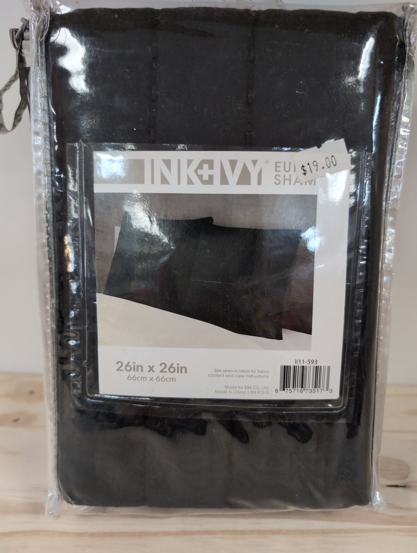 Euro Camila Quilted Sham Black