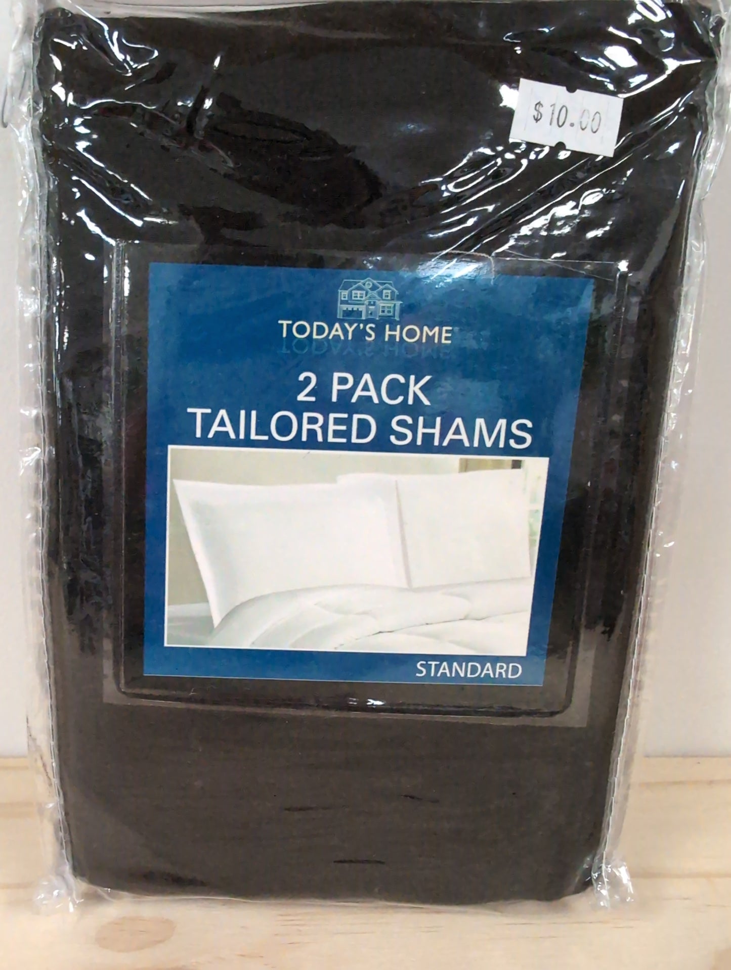 2 Soft Microfiber Tailored Style Pillow Shams Standard - Black