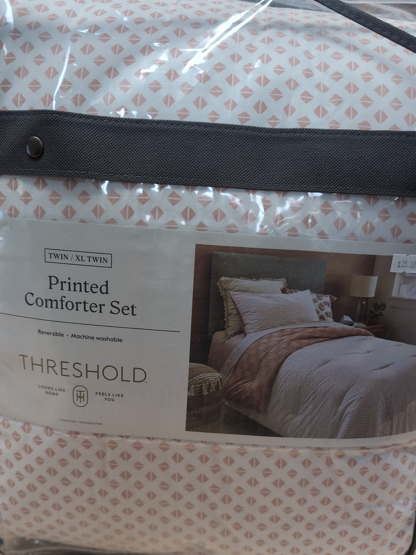 Twin/Twin XL Boho Reversible Printed 2pc Comforter & Sham Set Bronze - Threshold