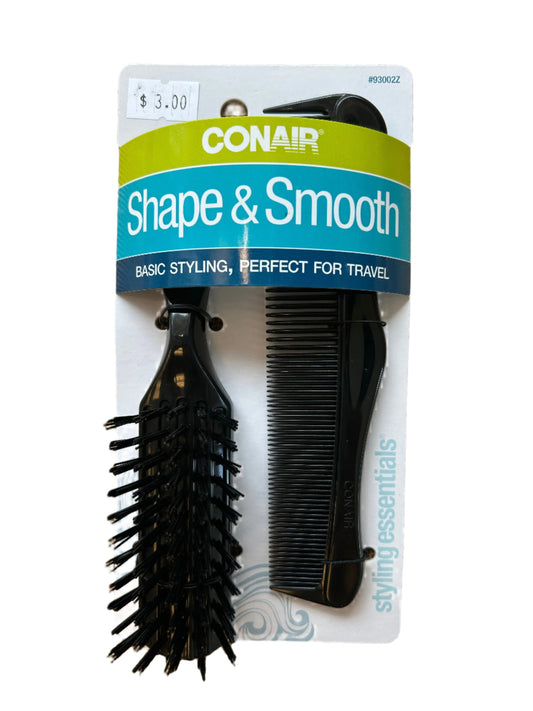 Conair Hairbrush Shape & Smooth 2pc Set Assorted Colors (446097)