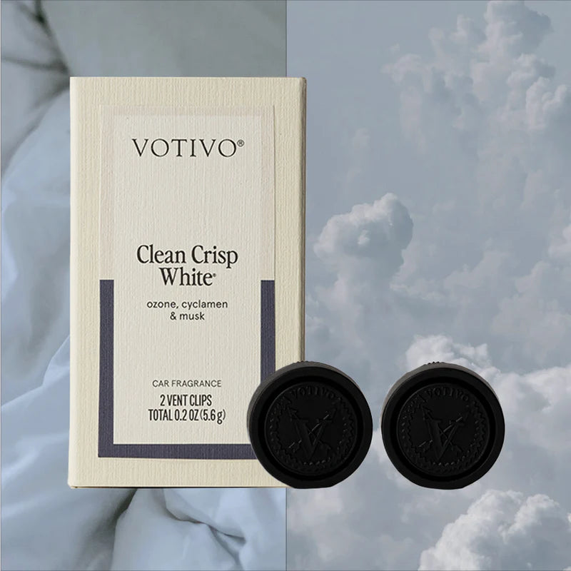 Votivo Clean Crisp White Car Fragrance (2 Pack)