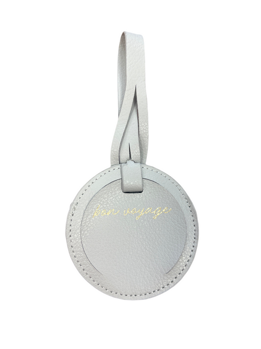 Kikki. K Bon Voyage Gray Leather Luggage Tag