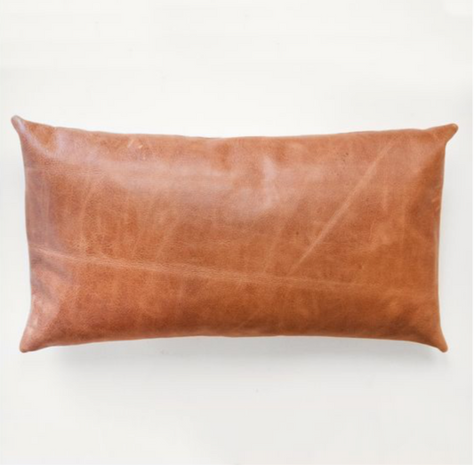 14" X 26" Leather Pillow