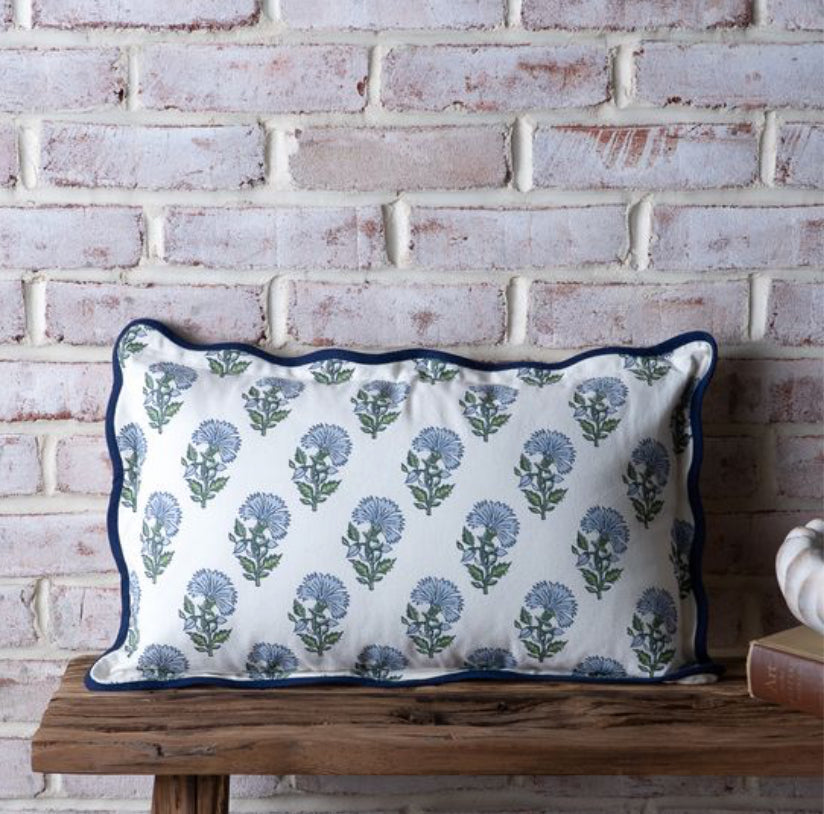 12" X 20" Light Blue Aster Pillow