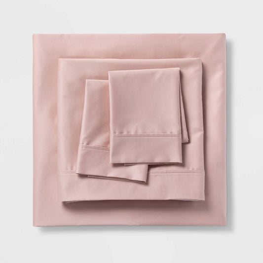 Full 500 Thread Count Tri-Ease Solid Sheet Set Blush - Threshold