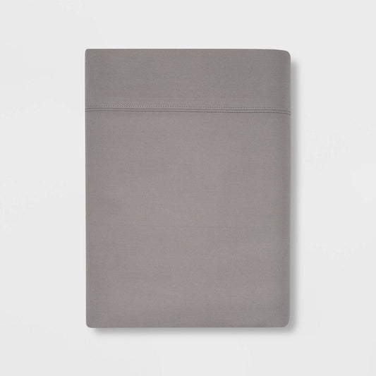 Queen 300 Thread Count Ultra Soft Flat Sheet Gray - Threshold