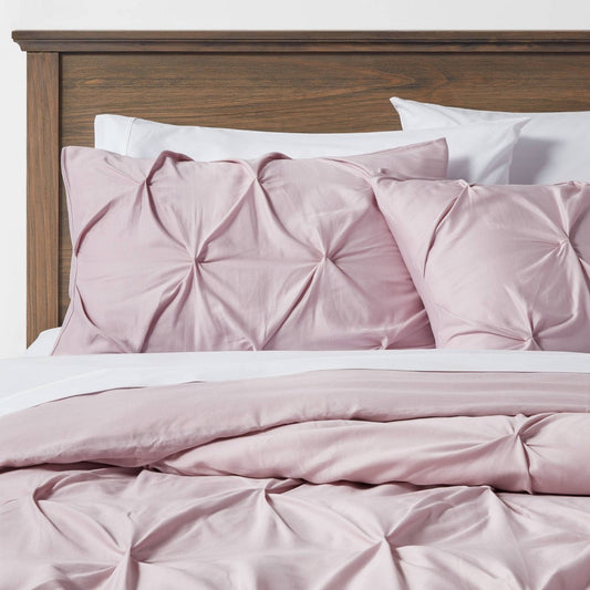 Twin Extra Long Pinch Pleat Duvet & Sham Set - Threshold