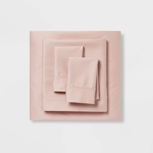 Full Solid Performance 400 Thread Count Sheet Set Blush - Threshold
