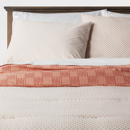 Twin/Twin XL Boho Reversible Printed 2pc Comforter & Sham Set Bronze - Threshold