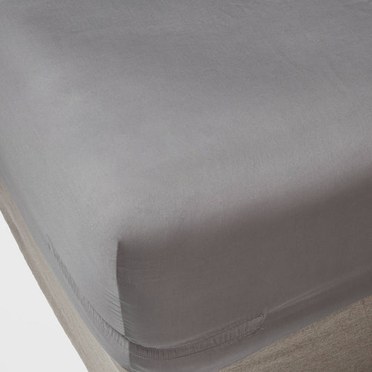 Queen 400 TC Performance 18" Fitted Sheet Dark Gray - Threshold