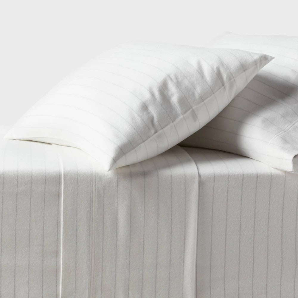 Full Ultra Soft Flannel Sheet Set Eco Melange Stripe - Threshold