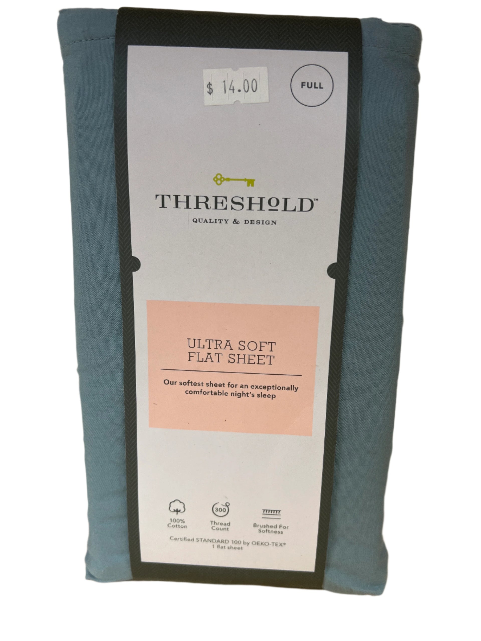 Full 300 Thread Count Ultra Soft Flat Sheet Light Indigo - Threshold