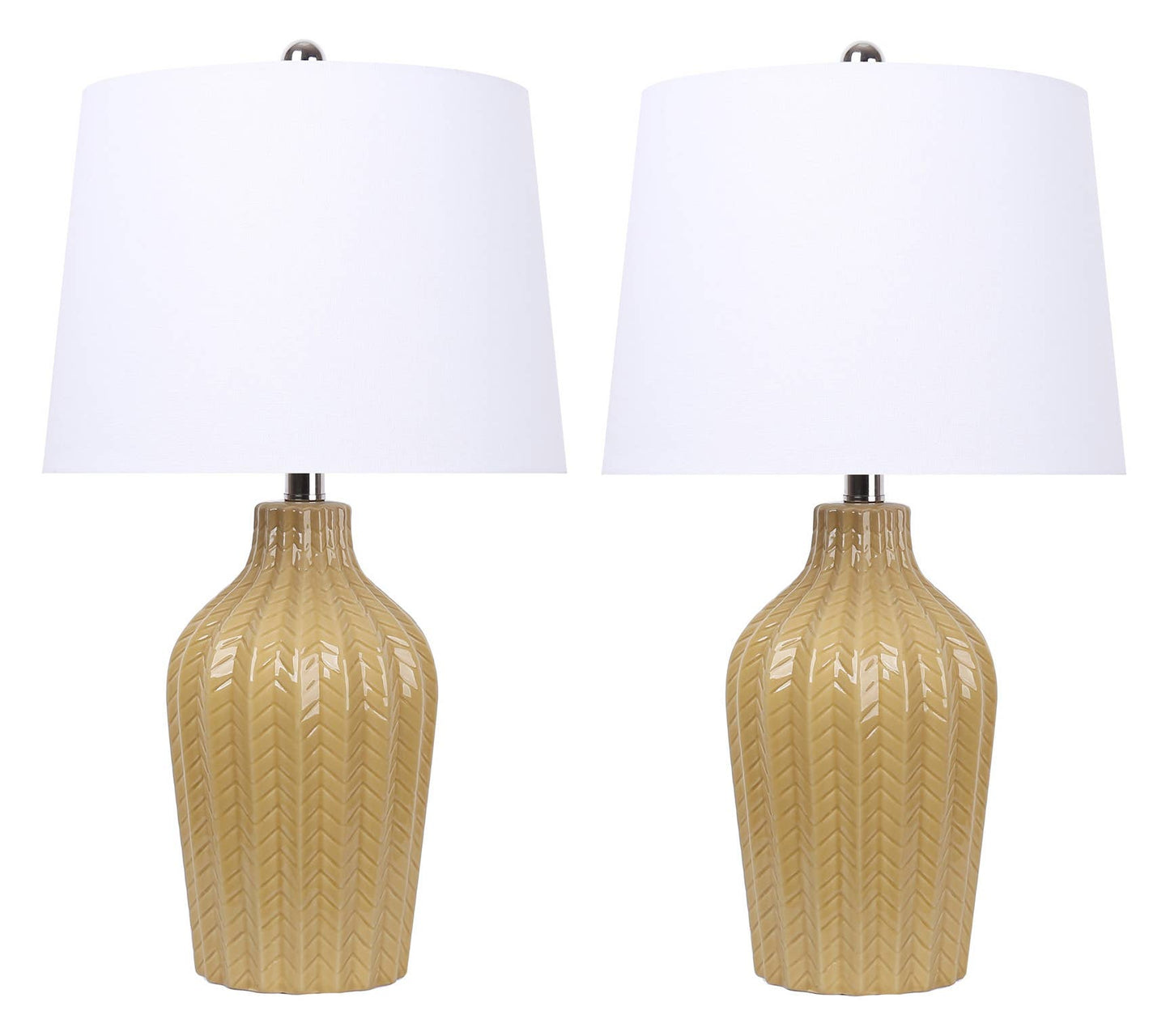 Rockwell 23.5" Ceramic Table Lamp & Linen Shade: Yellow