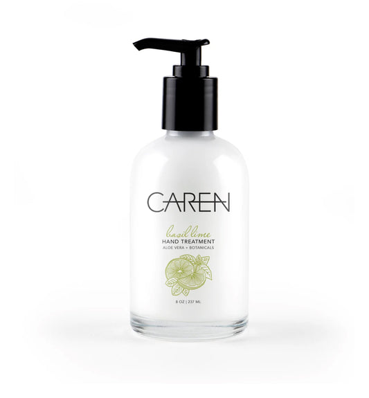 Caren Hand Treatment - Basil Lime 8 oz Glass Bottle
