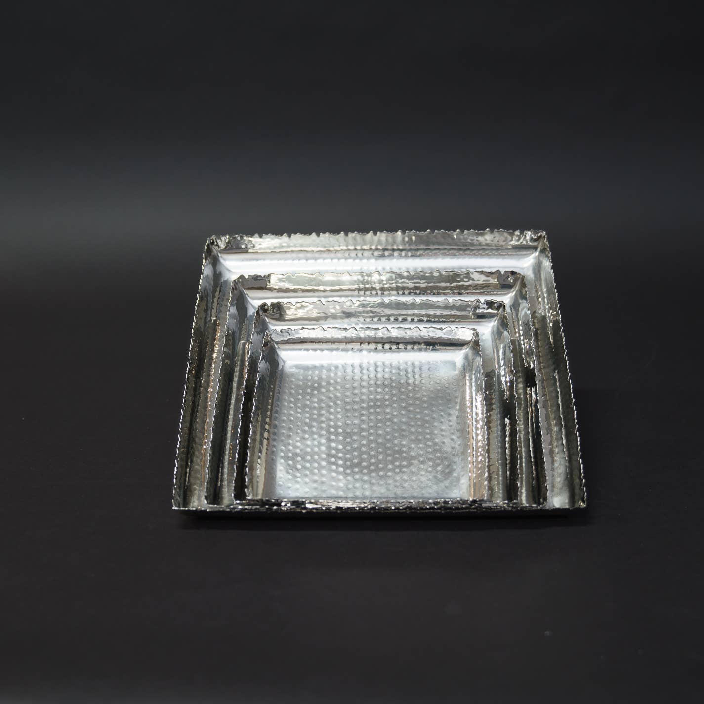 Hammered Square Platter with Torn Edges