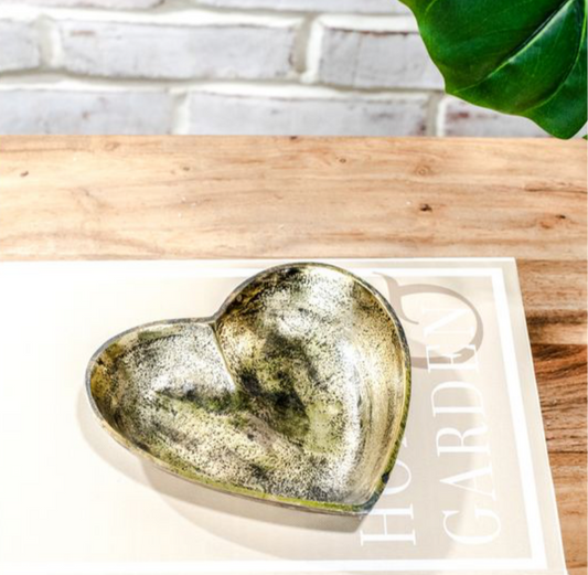 6" Gold Heart Tray
