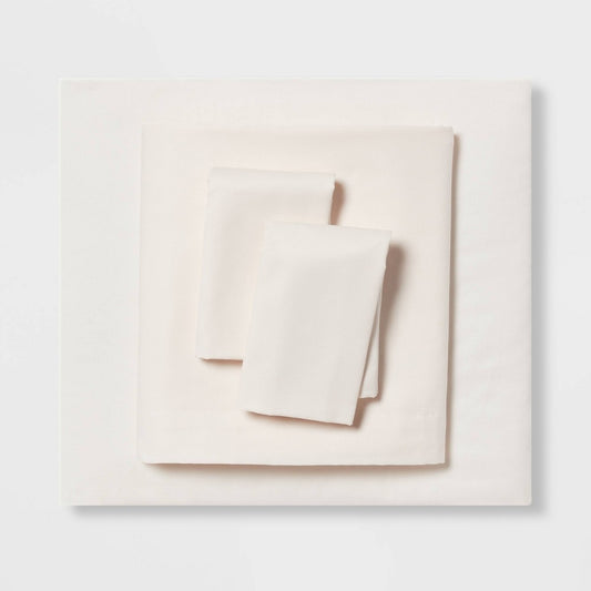 Twin/Twin XL Easy Care Cotton Blend Sateen Sheet Set Ivory - Room Essentials