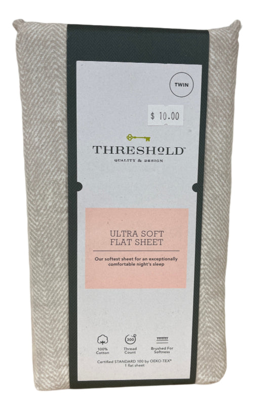 300 Thread Count Ultra Soft Flat Sheet - Threshold - Tan
