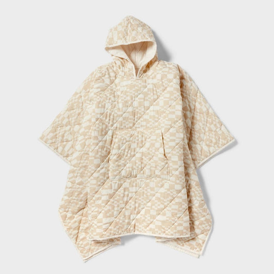 Quilted Wearable Blanket White/Tan Pattern - Room Essentials