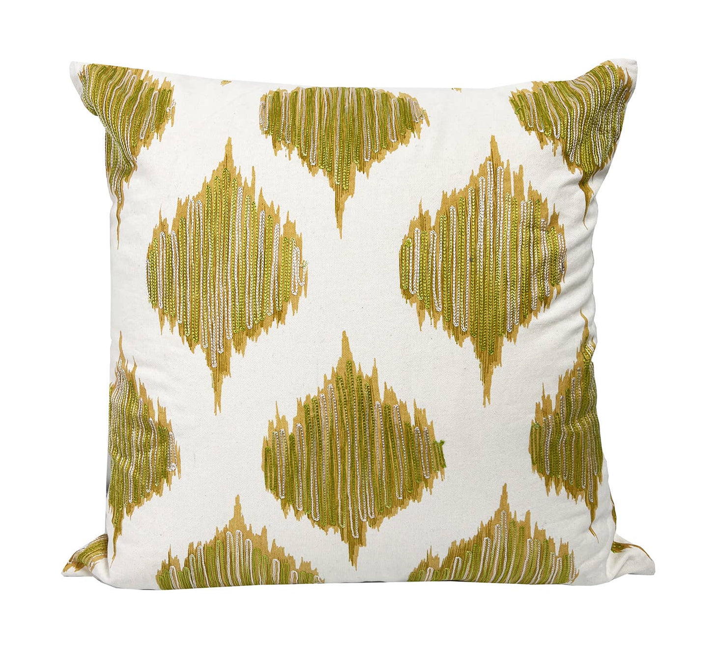 Mustard Stitched Ink Blot Amable Down Filled Throw Pillow