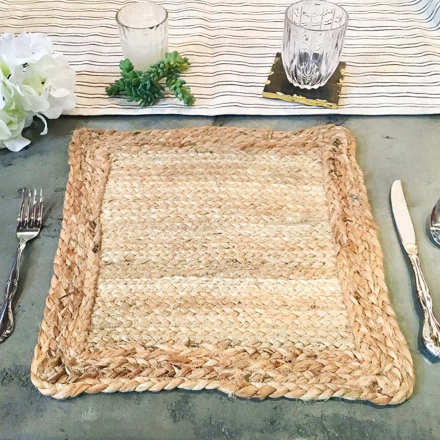 Eco Chic Jute Square Placemat