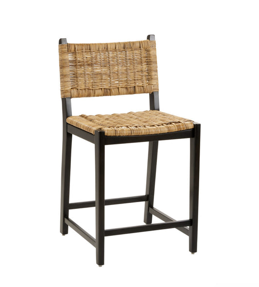 Amolea Wood and Rattan Counter Stool