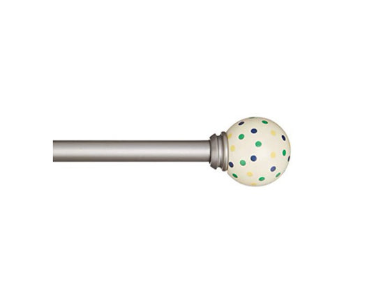 48”-86” Curtain Rod - Polka Dot Ball
