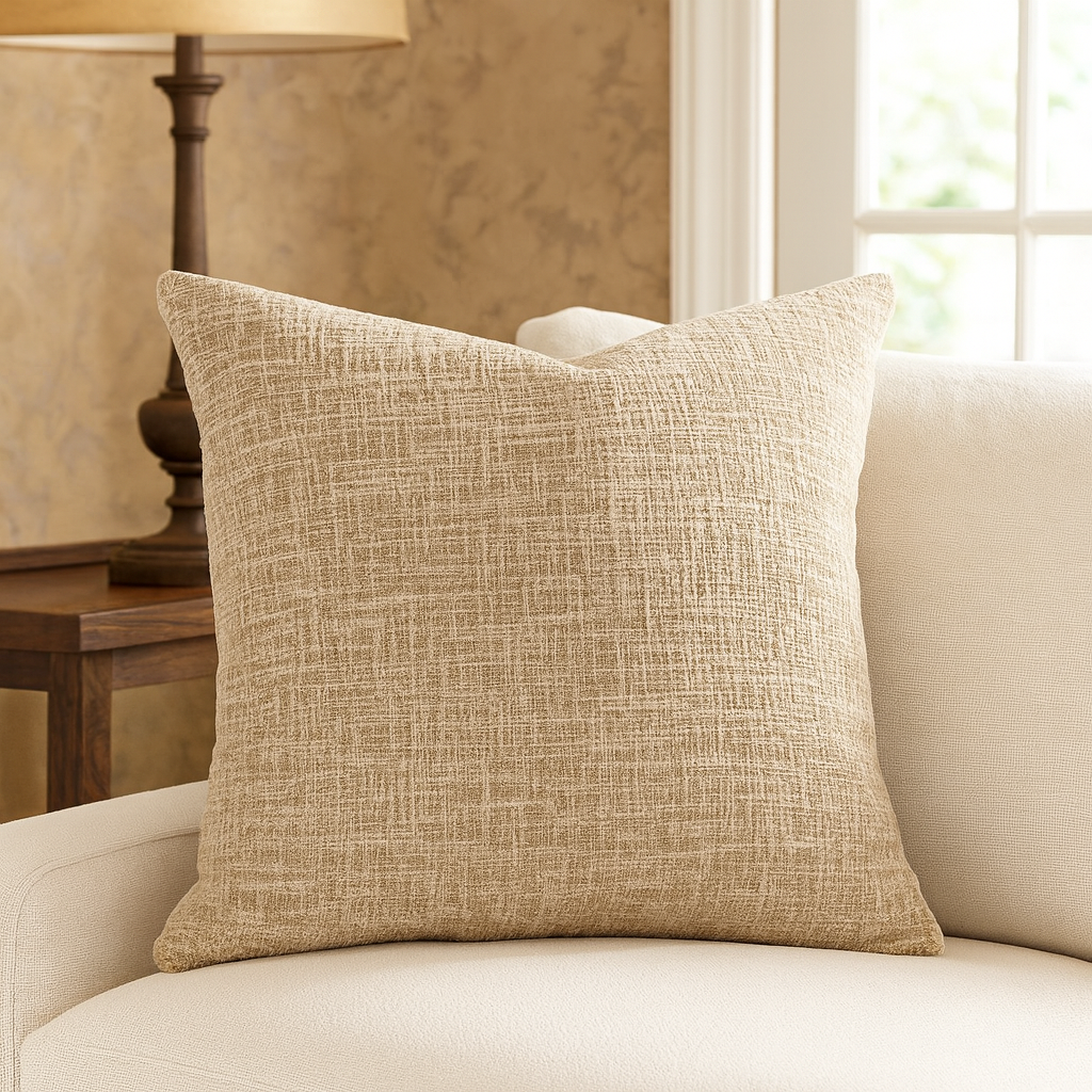 Natural Down Filled Cotton 20" Throw Pillow