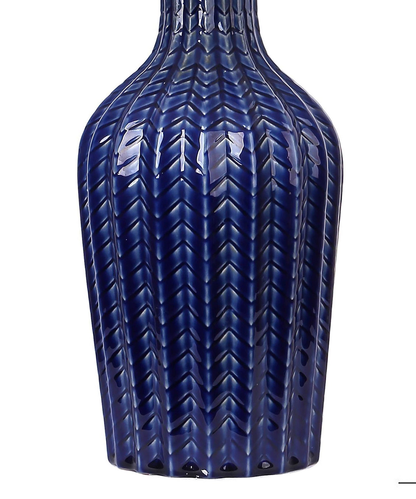 Rockwell 23.5" Ceramic Table Lamp & Linen Shade: Dark Blue