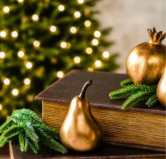3.4" ANTIQUE BRONZE PEAR DECOR