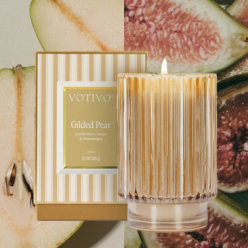 Gilded Pear Holiday Candle