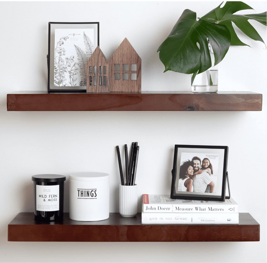 24” Homeforia Rustic Farmhouse Floating Shelves Set of 2