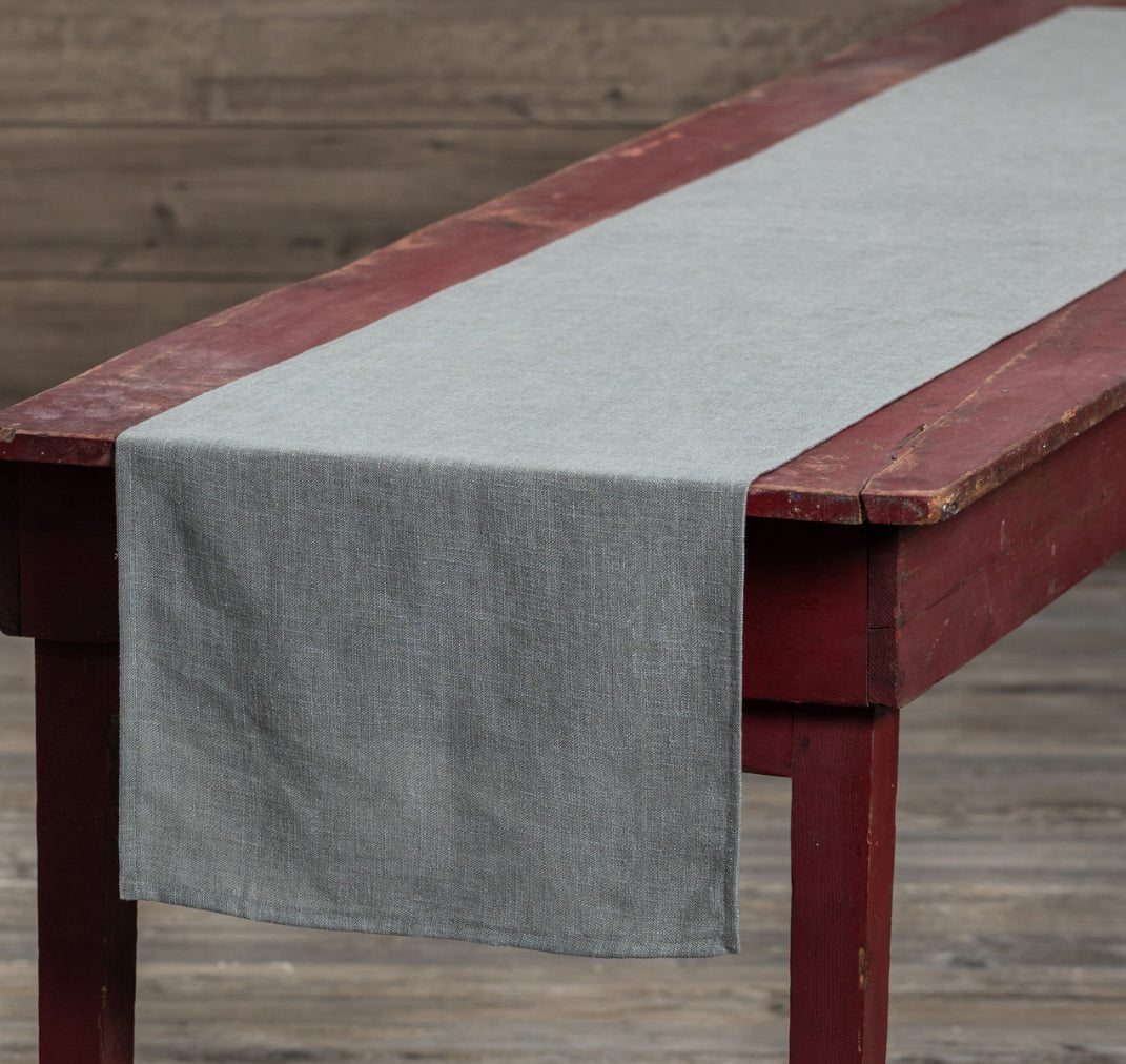 96” Linen Table Runner - Grey
